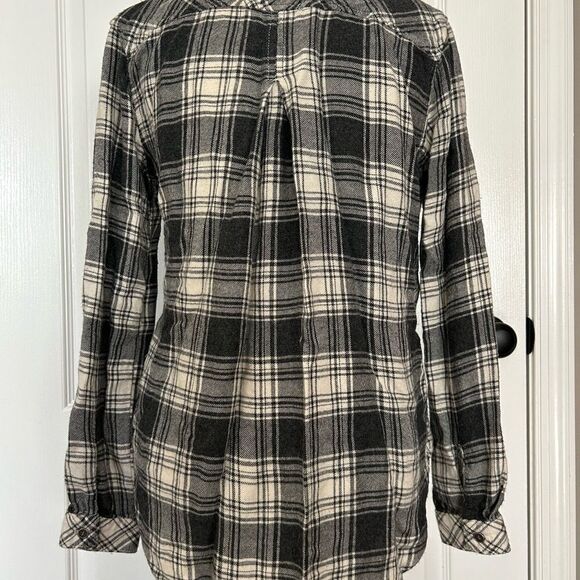 Bella Dahl Women’s Gray Plaid Button Down Flannel 100% Rayon Size Extra Small - Picture 3 of 11